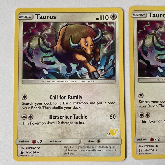 Two Tauros 164/236 Pokémon Cards - Picture 2 of 4
